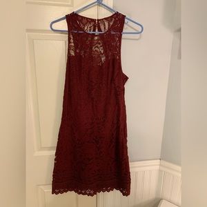 HOLLISTER Red Lace Dress SIZE small